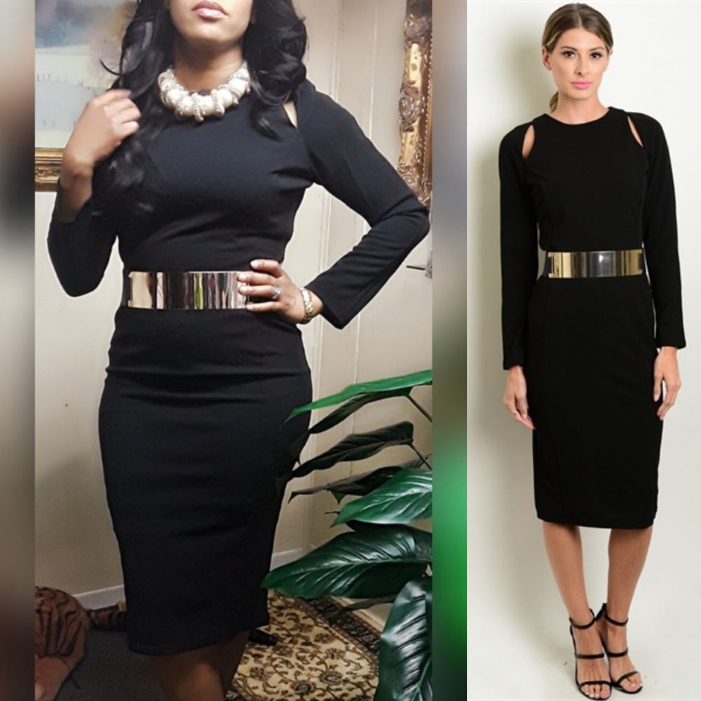 🆕️Black Long Sleeve BOLD GoldTone Attached